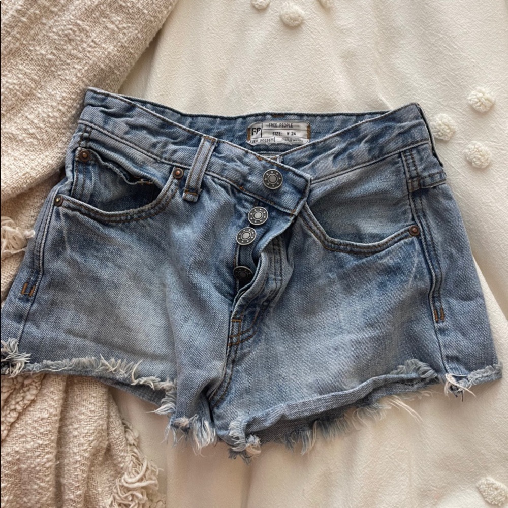 free people denim shorts